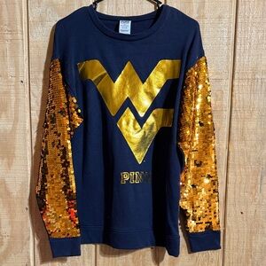 PINK Victorias Secret/5th & Ocean WVU Sequin Sweater